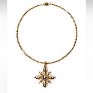 weworewhat mixed metal chain necklace on beaded chain